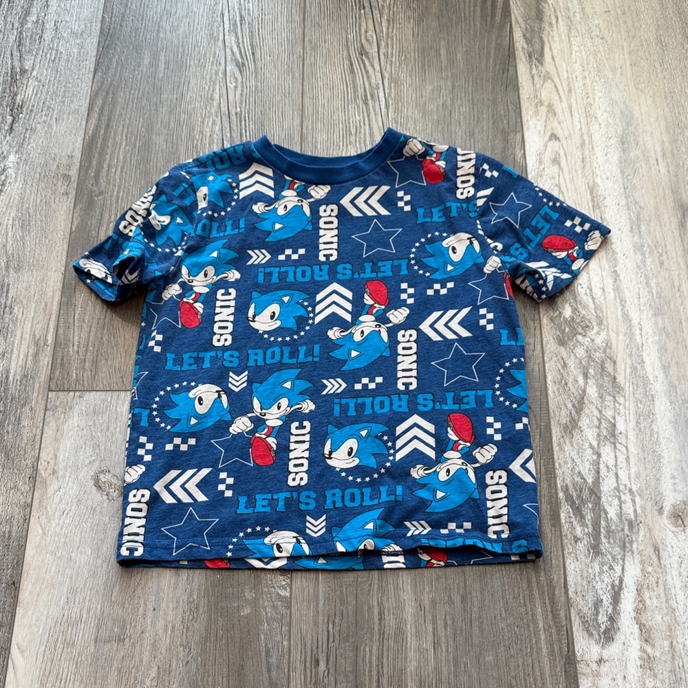 Sonic the Hedgehog Blue Kids Tee - Let's Roll!